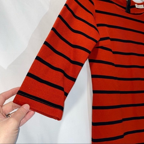 Newbury Kustom Red Black Stripe Zipper Dress Small - Picture 4 of 8